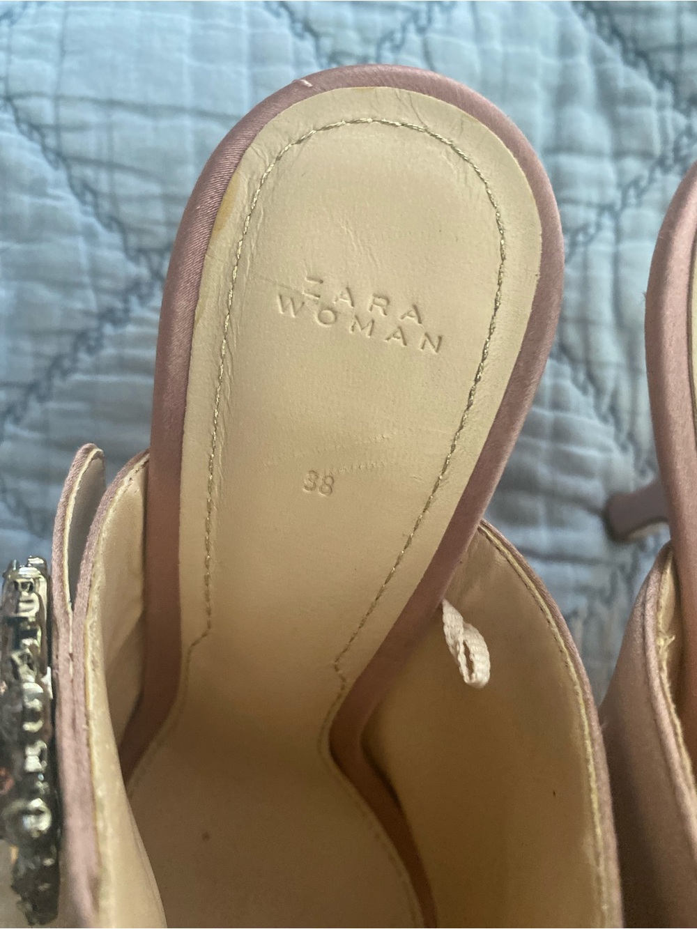 Zara Feather Mules With Rhinestones Size EU 38 - Picture 3 of 12